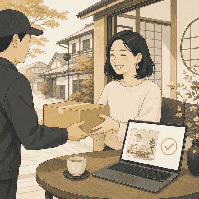 納品を受け取るイメージ